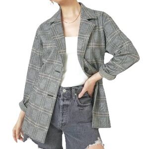 Like New Anthropologie Avec Les Filles Longline Plaid Blazer Size XL